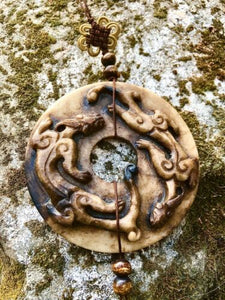 Antique Chinese Natural Jade Carved Dragon Beast Pixiu Talisman Jadeite Amulet