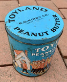 Vintage Toyland Peanut Butter Tin Circus Marching Band R G Kirby Co Can in EUC