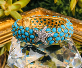 Authentic Kenneth J Lane Gold Tone Blue Stone Rhinestone Starfish Cuff Bracelet