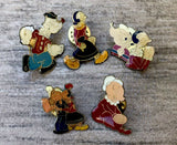 Vintage Popeye + Olive Oyl Woman Collectible Pin Set of 5 Rare Pins