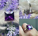 Sterling Silver 925 NF Thailand Purple Stone Ring 11.35g Size 7