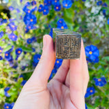 Vintage Carved Signed Symbol Multi Color Asian Stone Stamp Block Wax Seal