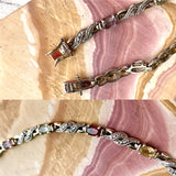 Sterling Silver 925 Multi Color Gem Stone Link Designer R China Bracelet