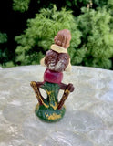 Flushed Woman Figurine Signed Made In Italy
