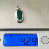 Taxco Vintage Sterling Silver 925 Green Malachite Stone Charm Pendant 4.29g