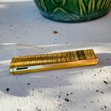 Colibri Vintage Japan Signed Dottie Gold Tone Textured Solid State Lighter Works