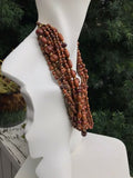 Joan Rivers Multi Strand Brown Wooden Red Beads Necklace