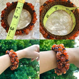 KENNETH JAY LANE KJL Living Treasure Jewelry Orange beaded cuff bracelet In Box