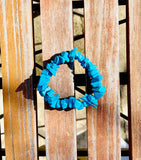 Chunky Blue Faux Turquoise Stone Beaded Stretch Fashion Bracelet
