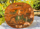 60's Yosemite National Park Faux Wood Decorative Collectible Souvenir Wall Plate