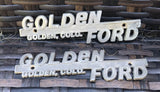 Golden Colo Ford Metal Car Badge Emblem Ornament Set Of 2