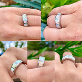 Sterling Silver 925 Opal Gem Stone Ring Size 6.25