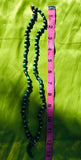 Artisan Malachite Faux Pearl Green Gem Stone Carved Horn Beaded Long Necklace