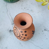 Antique Ancient Alien Design Tan Brown Clay Animal Pottery Tribal Vessel Vase