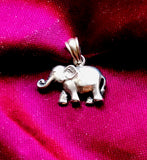 Vintage Sterling Silver 925 Happy Elephant Good Luck Pendant Charm