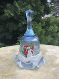 Fenton Signed Iridized Hand Painted Cheistmas 1999 Snowman Bell