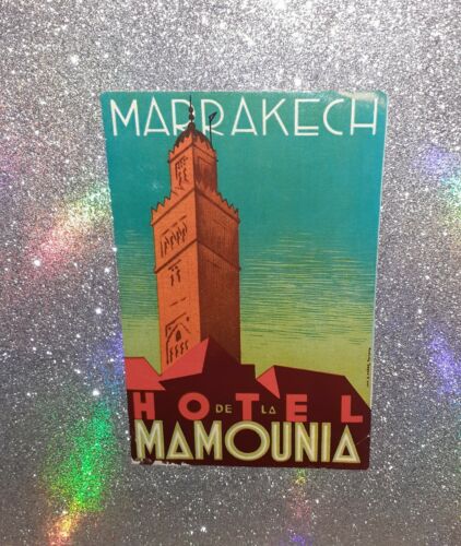 Vintage Hotel De La Mamounia Marrakech Luggage Sticker Label