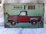 Vintage Ford F-100 Truck Ford Motor Company Metal Sign