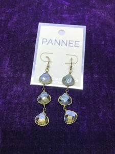 Pannee Handmade Wire Wrapped Semi-precious Austrian Crystal Earrings
