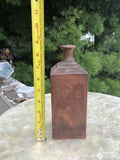 Antique Japanese Kanji Signed Red Brown Clay Art Pottery Decorative Vase Rare