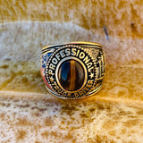 Professional Truck Driver Safety USA Pride Tiger Eye Stone Mens Ring Size 11