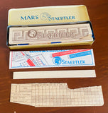 Vintage Mars Staedtler Pencil Stationary Set in Tin Gold Tone Tin Box