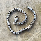 Tiffany & Company Signed Sterling Silver 925 Venetian Box Chain Bracelet 15.7g