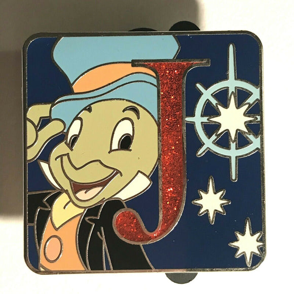 Character Alphabet Mystery J Jiminy Cricket CHASER LE Disney Pin 107662