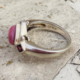 Sterling Silver 925 Pink Rhodochrosite Diamond Shape Ring Size 10 Weighs 7.6g