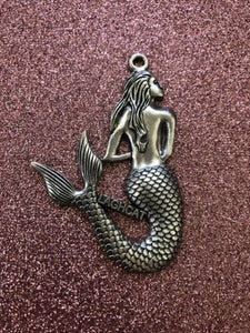 LAGHCAT Mermaid Siren Princess Silver Tone Pendant Charm