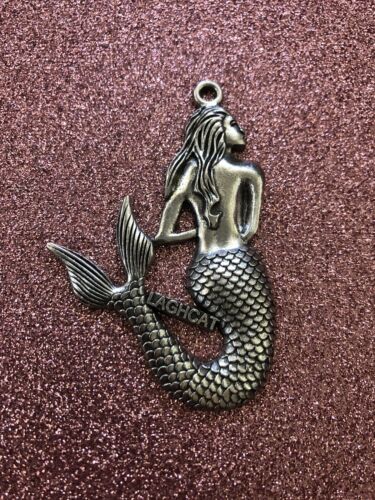 LAGHCAT Mermaid Siren Princess Silver Tone Pendant Charm