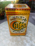 Carmichael's Chips Tin container