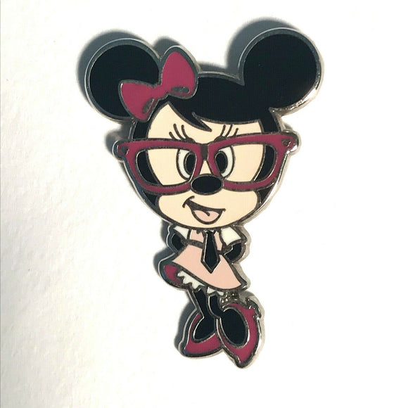 Disney Pin *Nerds Rock* Mini Pin Collection - Cute Nerd Minnie w/ Glasses!