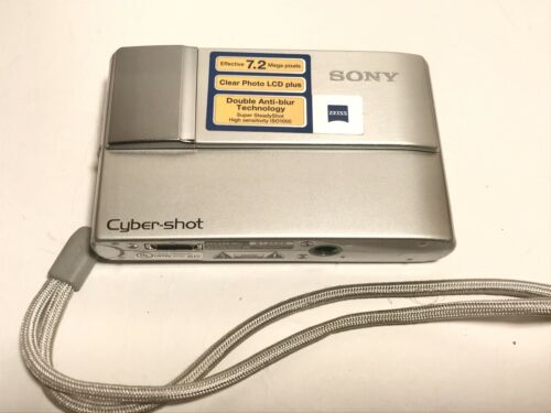 Sony Cyber-shot DSC-T10 7.2MP Digital Camera - Silver With Battery And Charger