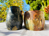 Artisan Signed RML Richard Lincoln Pottery Hand Made Clay Pot Art Vase Set Vases