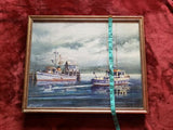 Rare Original Oil Painting Signed by Yanush Stanislaw Godlewski Boat Seascape