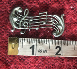 Antique Vintage Musical Notes Music Sterling Silver 925 Brooch Pin