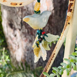 Vintage Jade Jadeite Stone Bead Good Luck Charm Talisman Hanging Art Decor