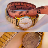 Swiss Vintage Designer Legant Gold Tone Waterproof Ladies Stretch Band Watch