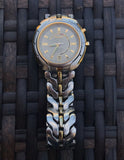 SEIKO Kinetic Automatic 100m Water Resistant Japan Gold + Silvertone Mens Watch