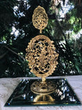 Vintage Signed Stylebuilt 24k Gold Plated Gilt Filigree Ornate Perfume Bottle