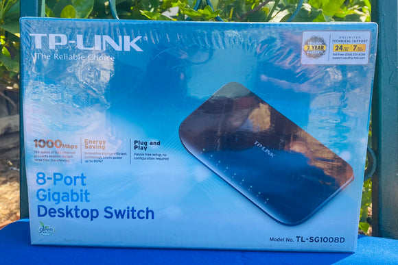 TP-Link 8 Ethernet Port Gigabit Energy Saving Desktop Switch TL-SG108D