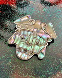 Sterling Silver Mexico Abalone Cameo Pendant