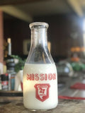 TRPQ Milk Bottle Mission Creameries Dairy San Jose CA Santa Clara County 1949