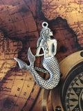 LAGHCAT Mermaid Siren Princess Silver Tone Pendant Charm