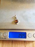 Antique Sterling Silver 925 Dainty Amber Stone Charm Pendant