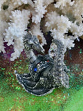 Hudson Signed Fine Pewter USA Liberty Dragon on Back w Crystal/Stone 4991