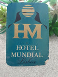 Vintage Lisboa Hotel Mundial Luggage sticker Label Portugal