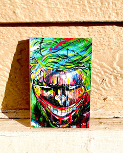 Original Artisan Wikid Canvas “Joker ” Art Painting Picture Venice Beach CA