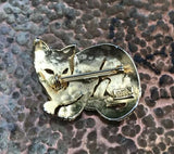 Vintage Signed Ultra Craft Goldtone Wild Cat Brooch Pin